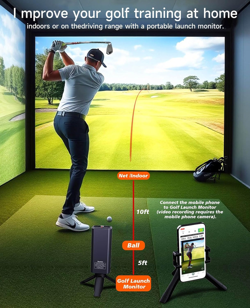 Portable Golf Launch Monitor, Simulators for Home & Training, Mobile Launch Moni