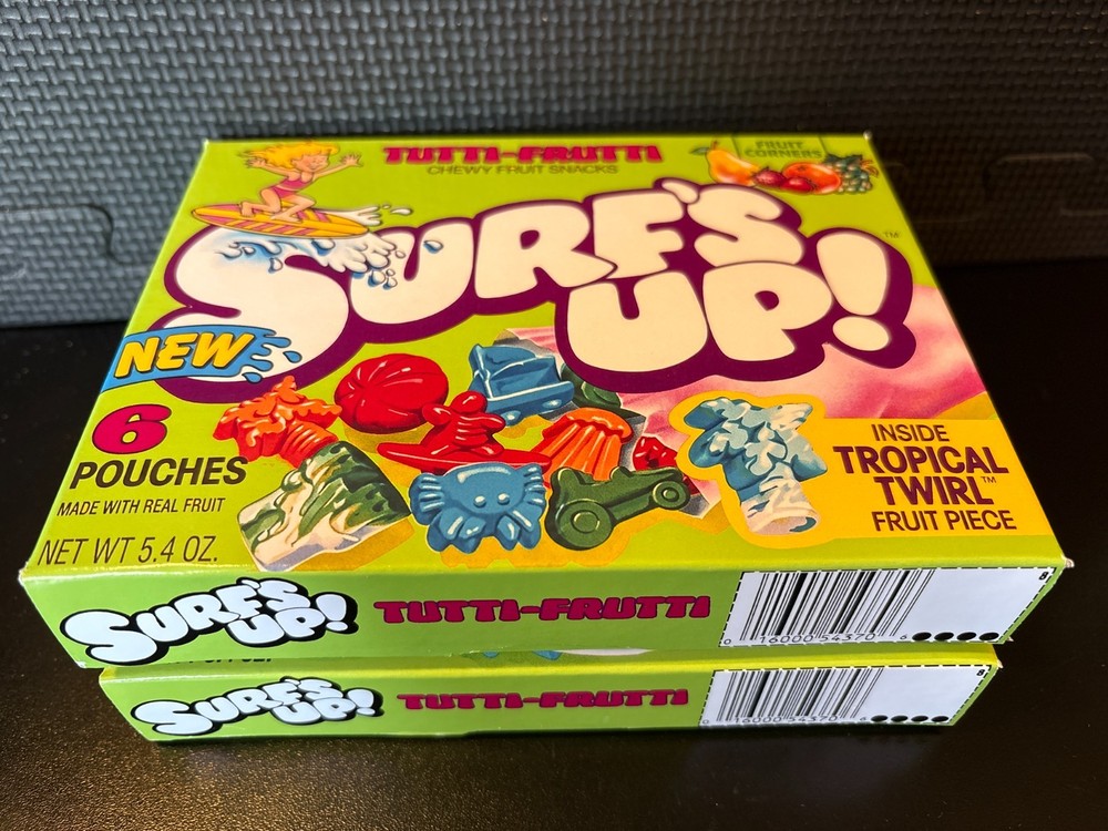 Surfs Up fruit snacks - 2 empty custom design display boxes