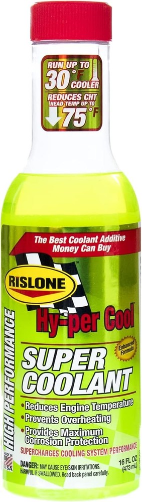 Rislone Hy-per Cool Super Coolant Antifreeze & Coolant, Prevent Overheating 16oz