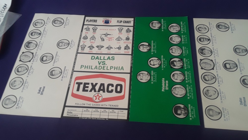 1971 DALLAS COWBOYS FLIP CHART PROGRAM 2 UNFOLDED RARE SHARP KC CHIEFS EAGLES