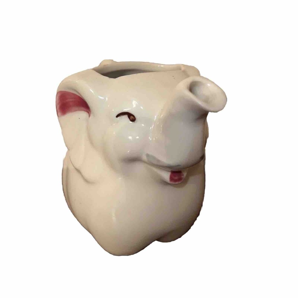 Vintage Elephant Ceramic Creamer Elephant Shape w/Trunk UP