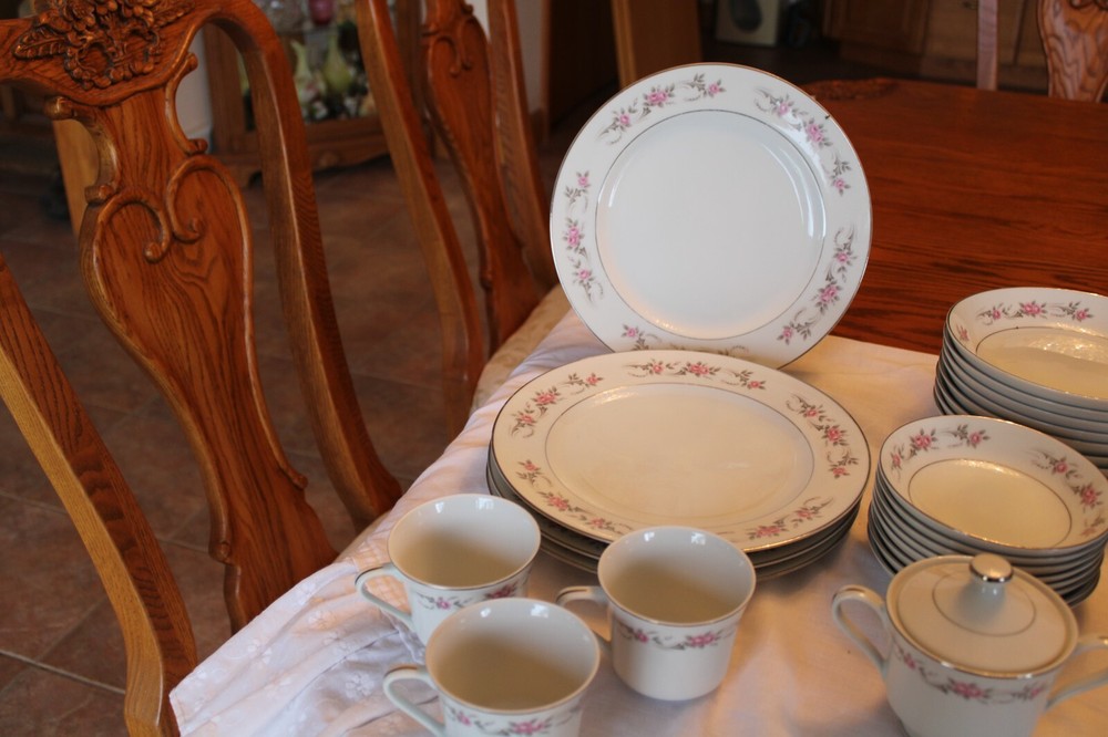Diamond China Vintage Pageant Pattern 49 Piece Grouping Dinnerware Made In Japan