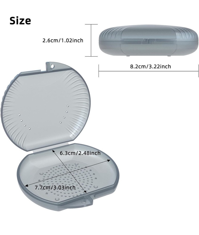 Aligner Retainer Case Braces Storage Orthodontic Box Gray