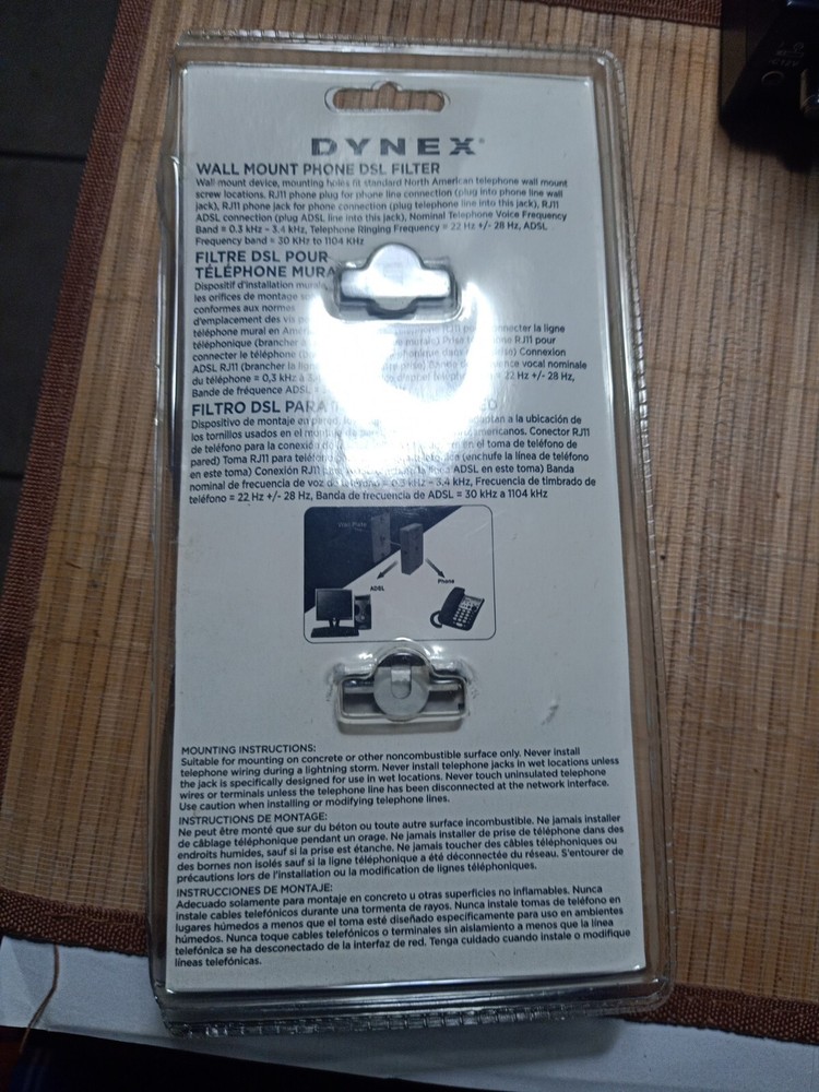 Dynex Wall Mount Phone DSL Filter