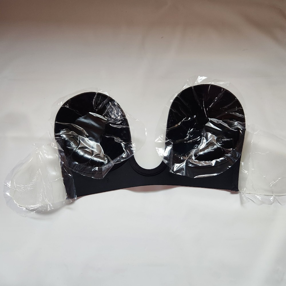 BeWicked Deep V Bra Size B Black - U Shape Microfiber & Silicone Bra