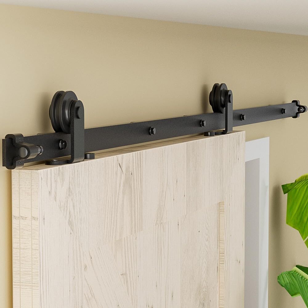 4FT-20FT Sliding Barn Door Hardware Track Single/Double Doors Kit,Closet/Kitchen