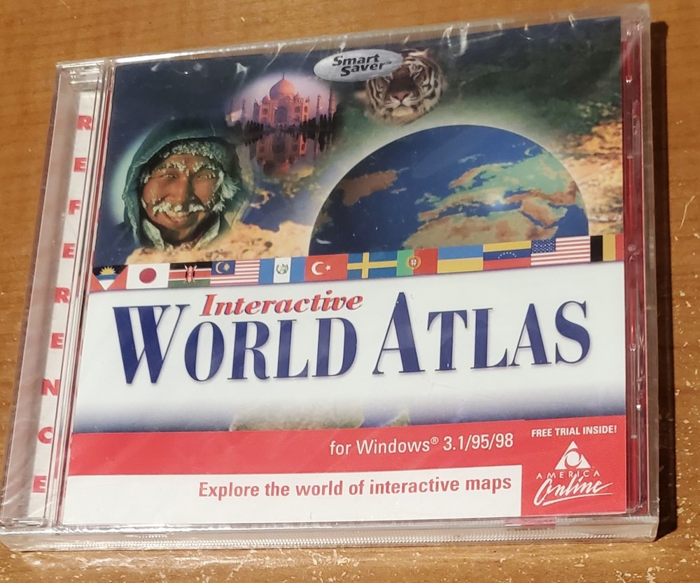 Interactive World Atlas CD-ROM Disc For Windows PC 3.1/95/98 Software Sealed