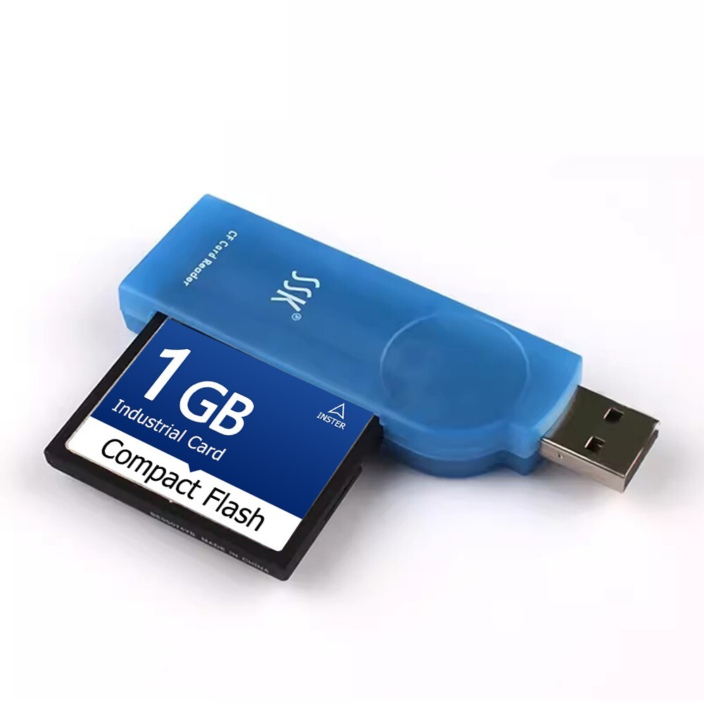 1GB CF Memory Card Compact Flash Card + CF-PCMCIA Adapter + SSK USB2.0 Reader