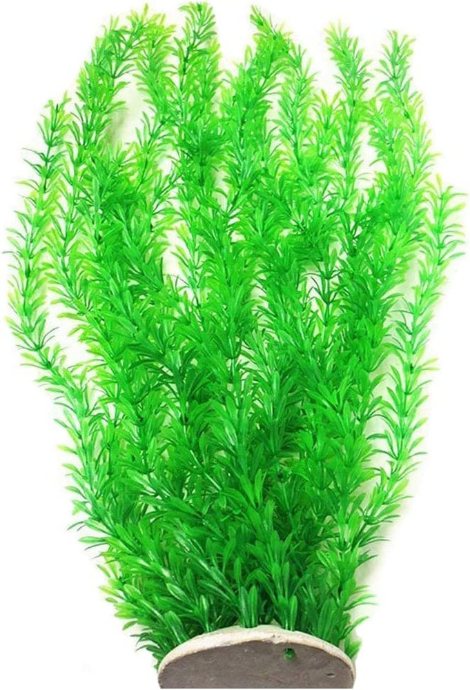 23" Grass Cluster Aquarium Decor, Extra Large Plastic Green Plant