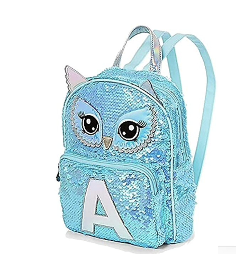 Justice Initial Owl Flip Sequin Mini Backpack **select Initial**