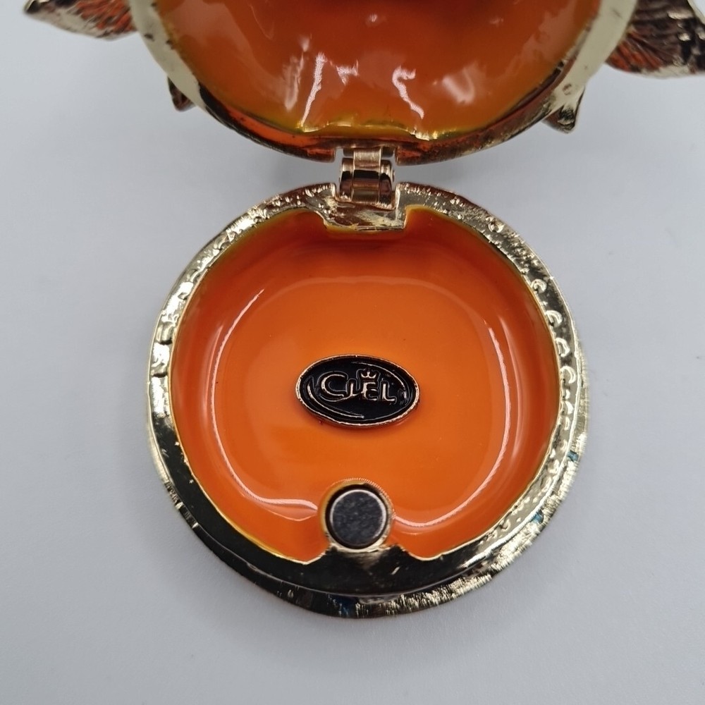 Decorative Peacock hand painted crystal clock and keepsake trinket box