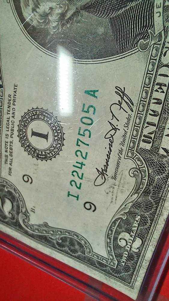 1976 $2 Bill |2xError| Ink Shift Error| Face2Face Ink Transfer| Mirrored Print