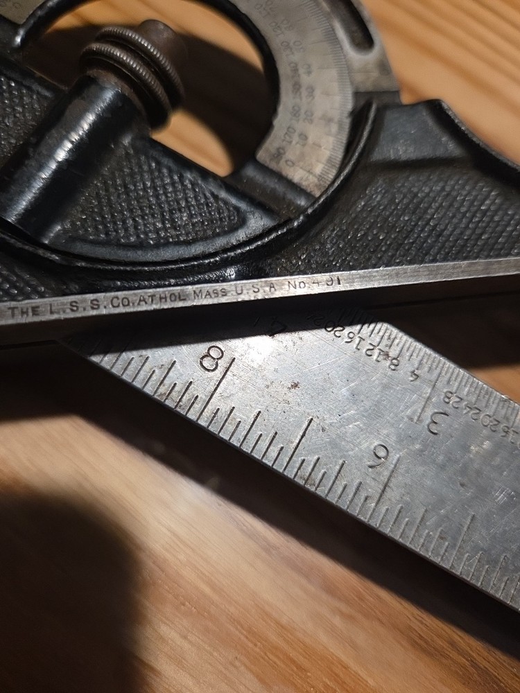 Starrett Combination Square No. 491 Protractor Head bubble level angle finder
