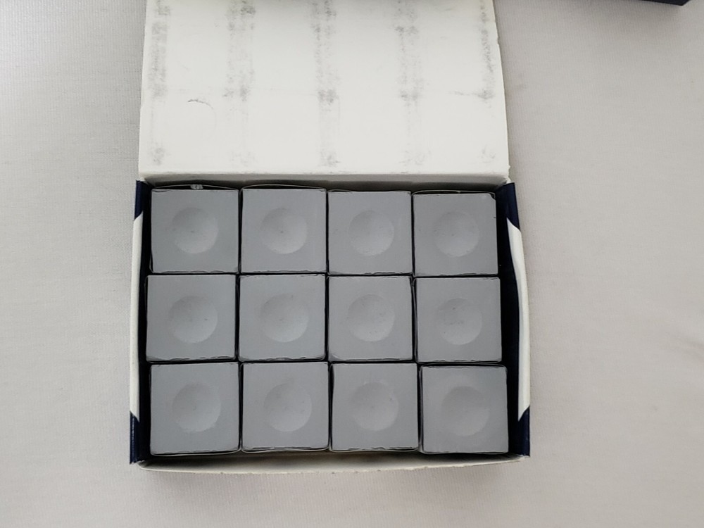 SILVER CUP BILLIARD CHALK - POOL CUE CHALK (12 pieces)