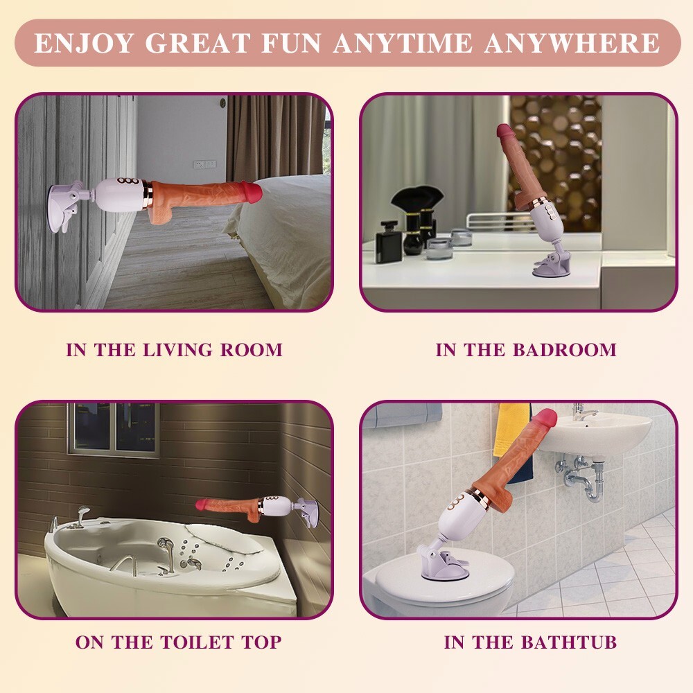 Automatic-Thrusting-Heating-Dildo-Vibrator-Hand-Free-Machine-Women-USE-Lubricant
