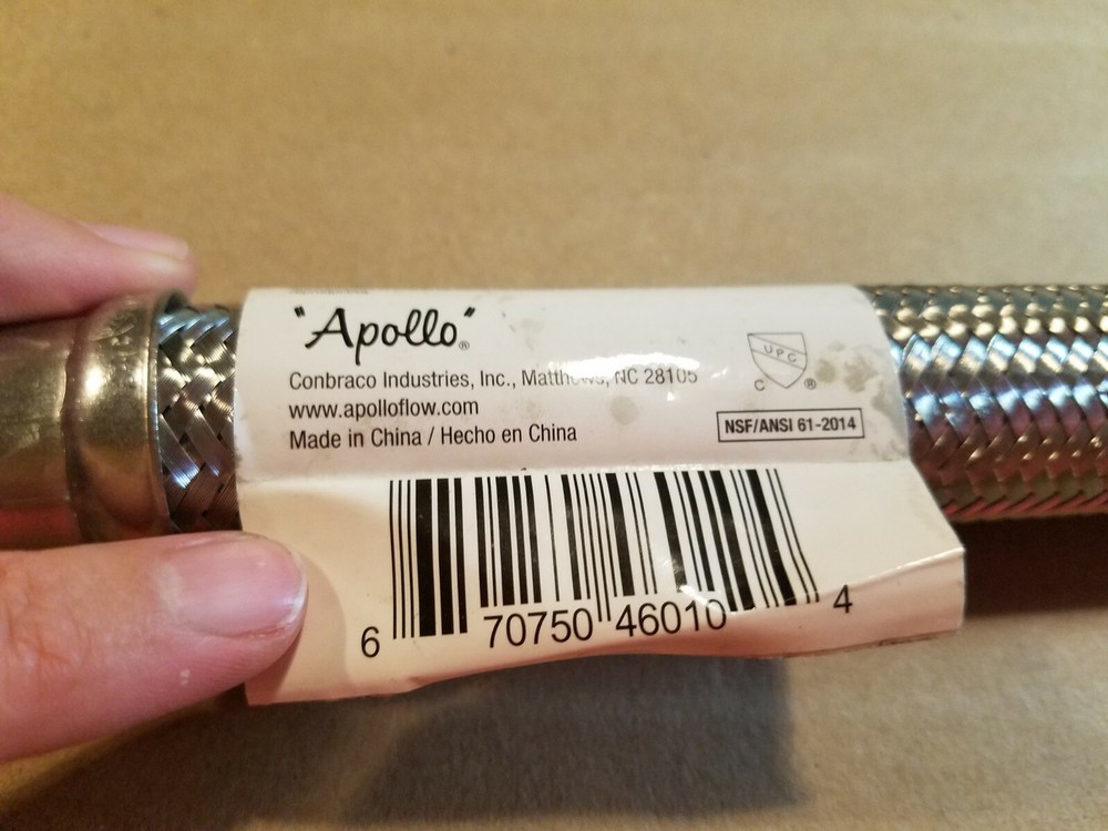 Apollo Flow Stainless Steel Water Heater Connector 3/4in FIP 7/8in COMP 18in