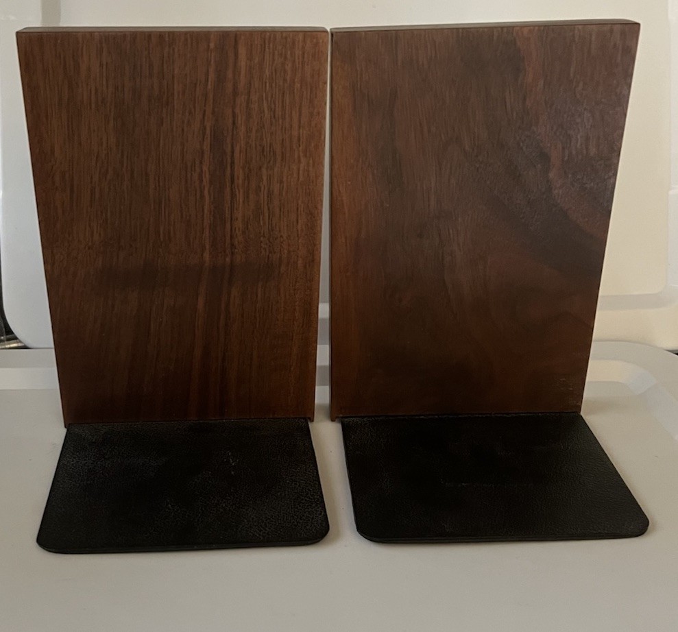 Gordon Jane Martz For Marshall Studios Ceramic Tile Walnut Bookends MCM 1960s