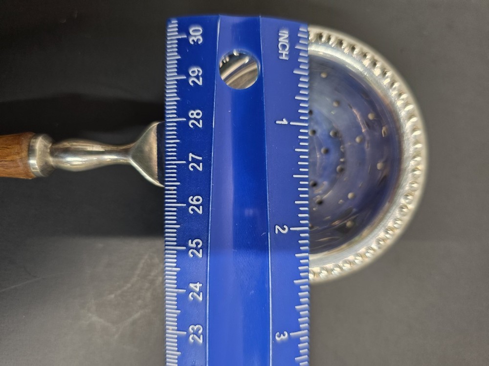 Silver Tea Strainer Spoon With Wooden Handle