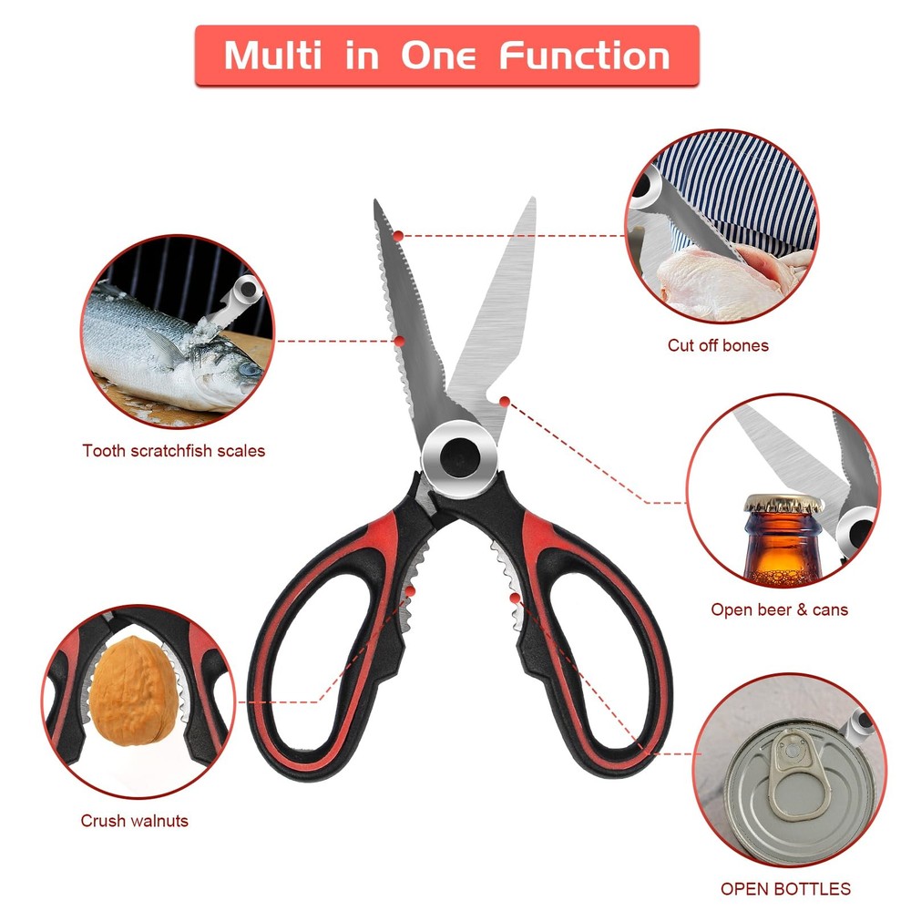 SZHLUX 2 Pack Kitchen Scissors Heavy Duty Premium Sharp Kitchen Shears for Food