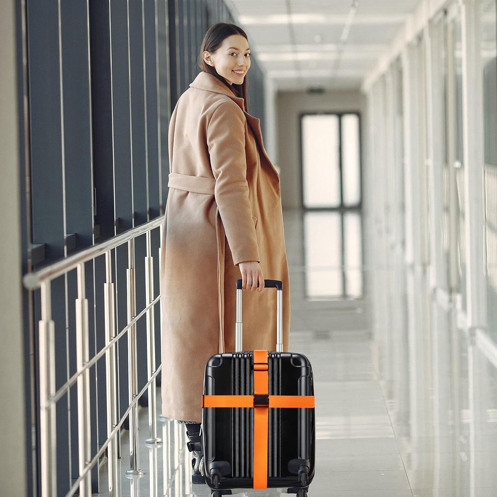 Adjustable 6-Foot Nylon Luggage Straps for Easy Baggage Identification - 4 Pack