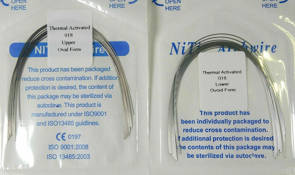 Dental Orthodontic Thermal Activated Niti Arch Wire Ovoid Form Round Rectangular