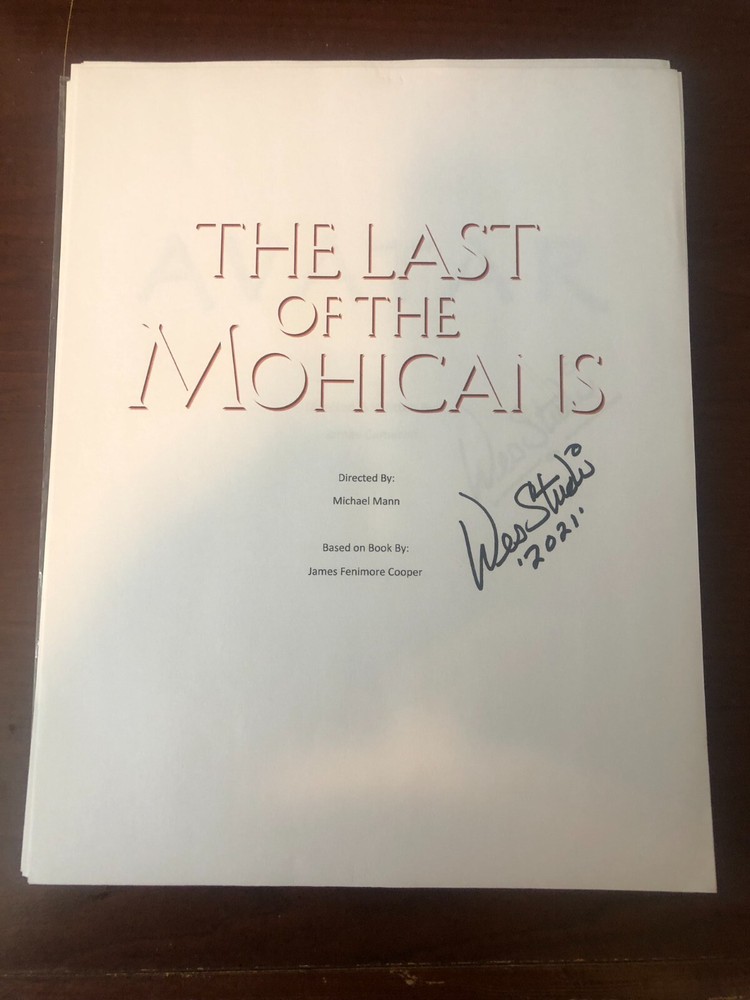 WES STUDI SIGNED LAST OF THE MOCHICANS SCRIPT COVER