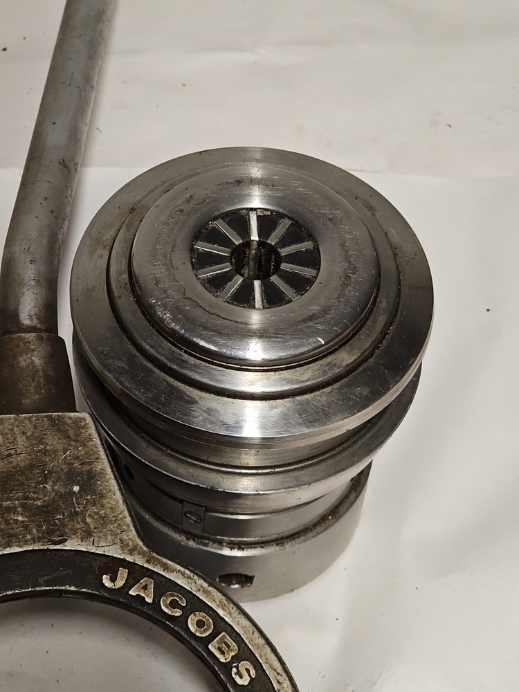 Jacobs Lever Operated Flex Collet Chuck Model 92 & Threaded Back Adapter Tools