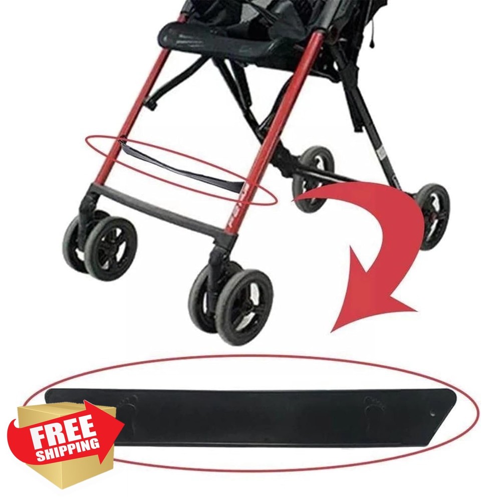 2x Stroller Footrest Extension, 37cm Adjustable Footboard, Black