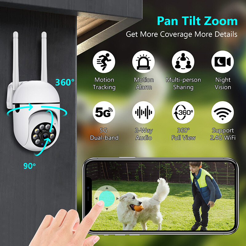 4-Pack Wireless 5G WiFi Security Camera System Smart Outdoor Night Vision 1080P