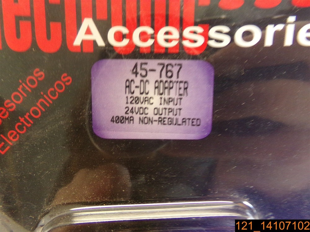 45-767 AC-DC Adapter, 120 VAC Input, 24 VDC Output Calrad