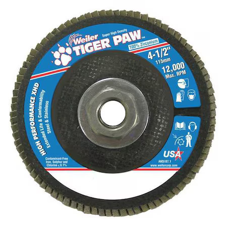 Weiler 98858 Abrasive Flap Disc, Medium, 4-1/2 In.