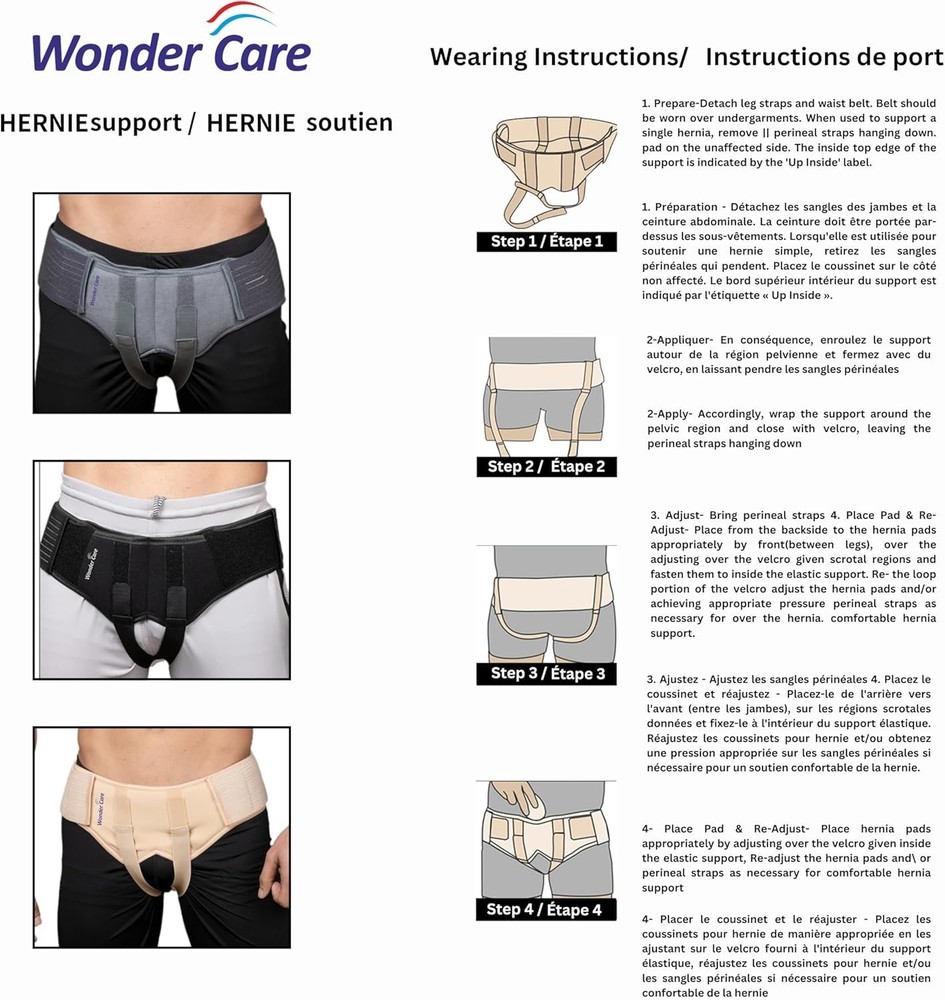 Men's Inguinal Hernia Belt - Durable Adjustable Design with Compression Pads