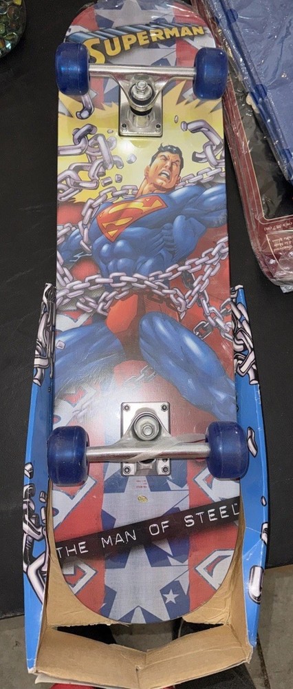 Superman Skateboard 8”x31” Double Kick Deck New