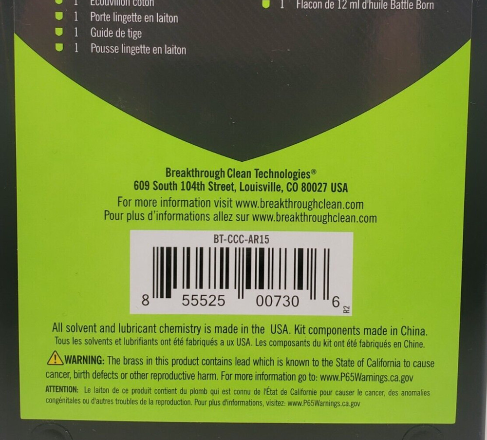 Breakthrough Clean Technologies 223/5,56/22 Caliber Rifle Cleaning Kit NEW!