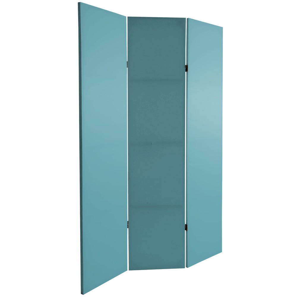 6 ft. Tall Double Sided Teal Canvas Room Divider