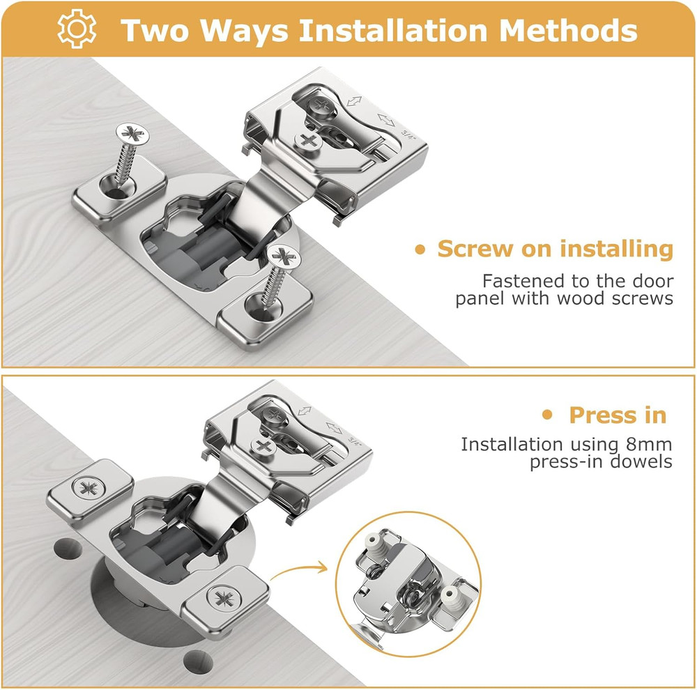 50 Pieces 3/4" Small Overlay Concealed Face Frame Hinges, 105° Open Angle 4 Leve