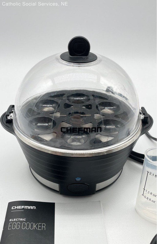 Chefman Black Electric Rapid Egg Cooker, Holds 6 Eggs