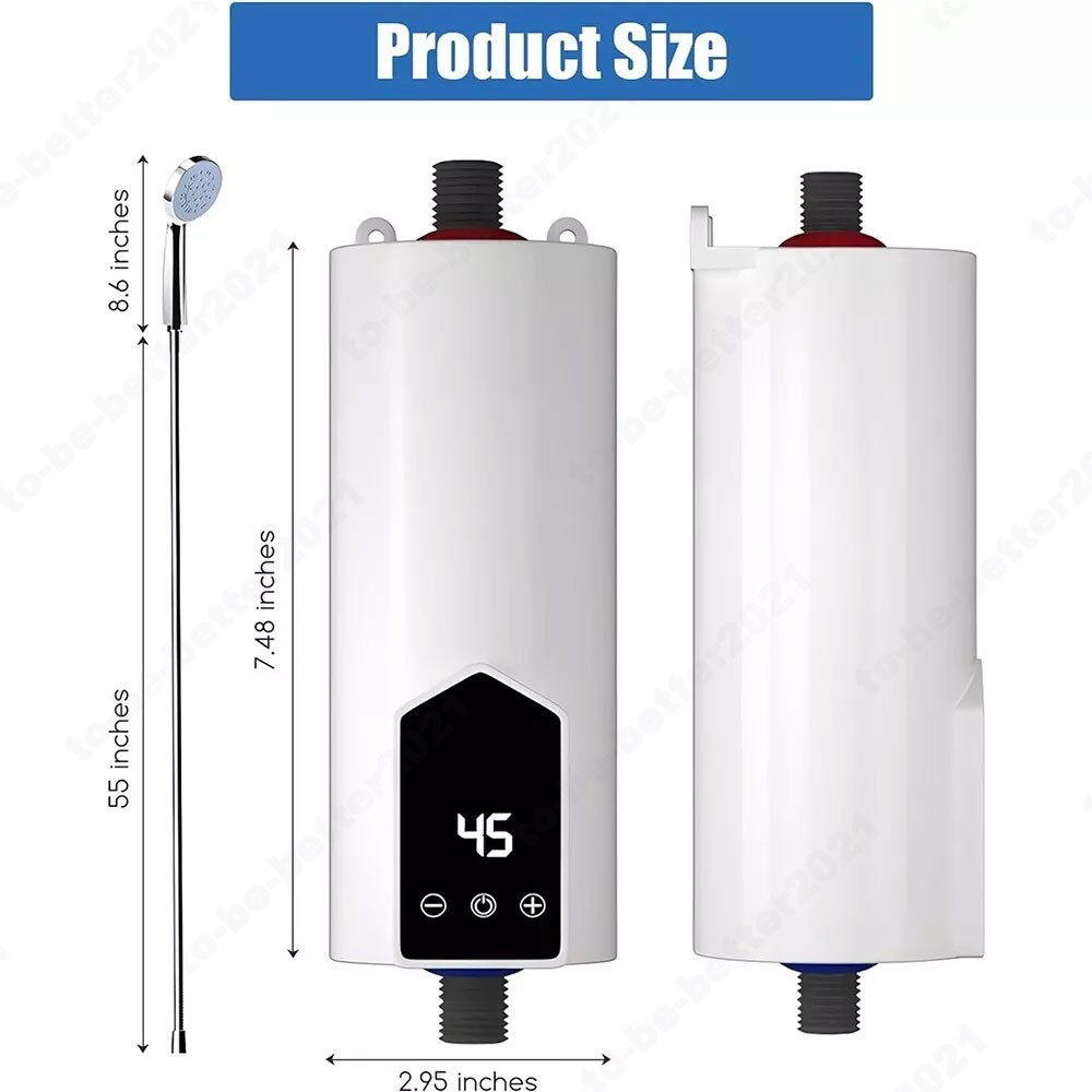 3500W Instant Electric Tankless Water Heater Under Sink Hot Shower Bath Kitchen