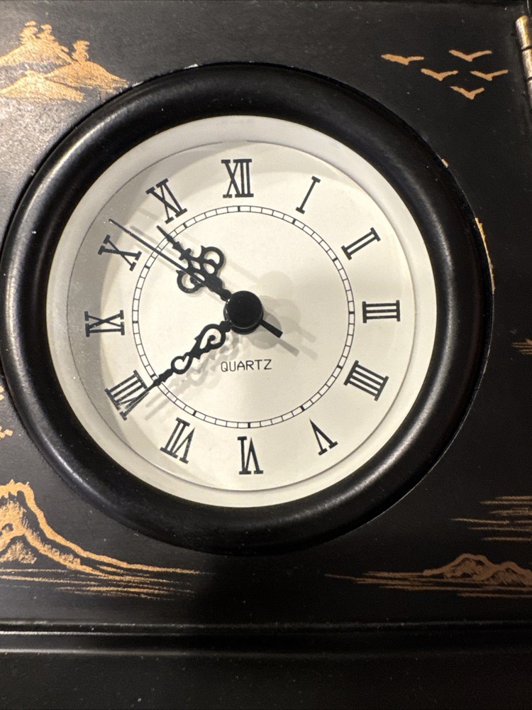 Black Mantle Clock Black And Gold
