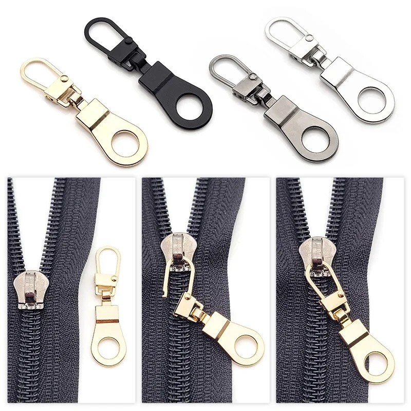 4 PCS Detachable Zipper Pull Replacement Zippers Pull Tabs Zipper Sliders Repair