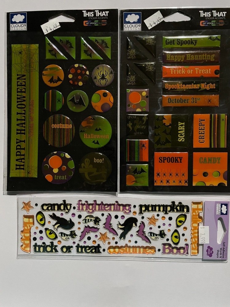 CLOUD 9 DESIGN HALLOWEEN ASSORTED EPOXY STICKERS