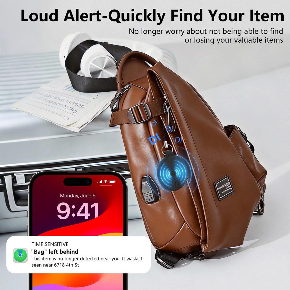 Tracker Tags 4 Pack Apple MFi Certified Bluetooth 5.4 Tracker with Replaceabl...