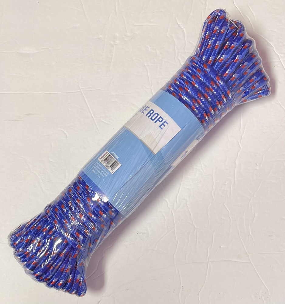 98 Ft Rope 3/8'' Solid Nylon Rope for Multi-Purpose, Comfortable use, Blue