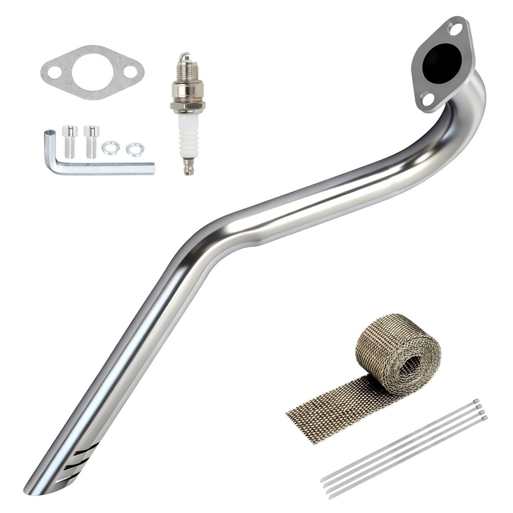 XIKOBY Upgraded Center Rear Exit Exhaust Pipe Compatible with Medium, Silver