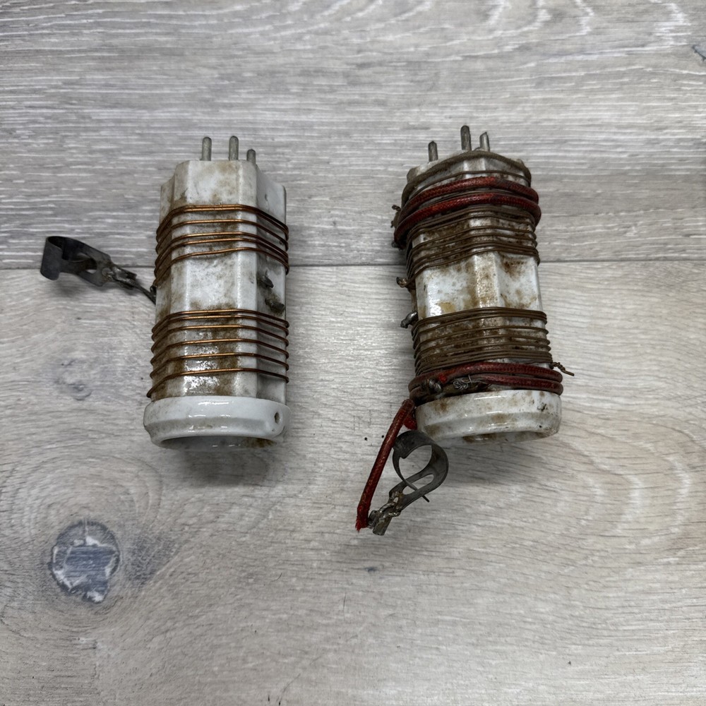 2 - EF Johnson Ceramic Hi-Q Plug-in Inductor Coil