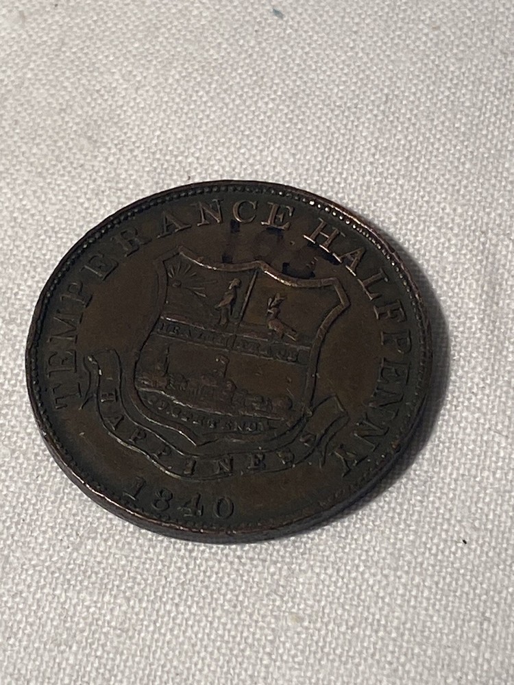 1840 Temperance Half Penny