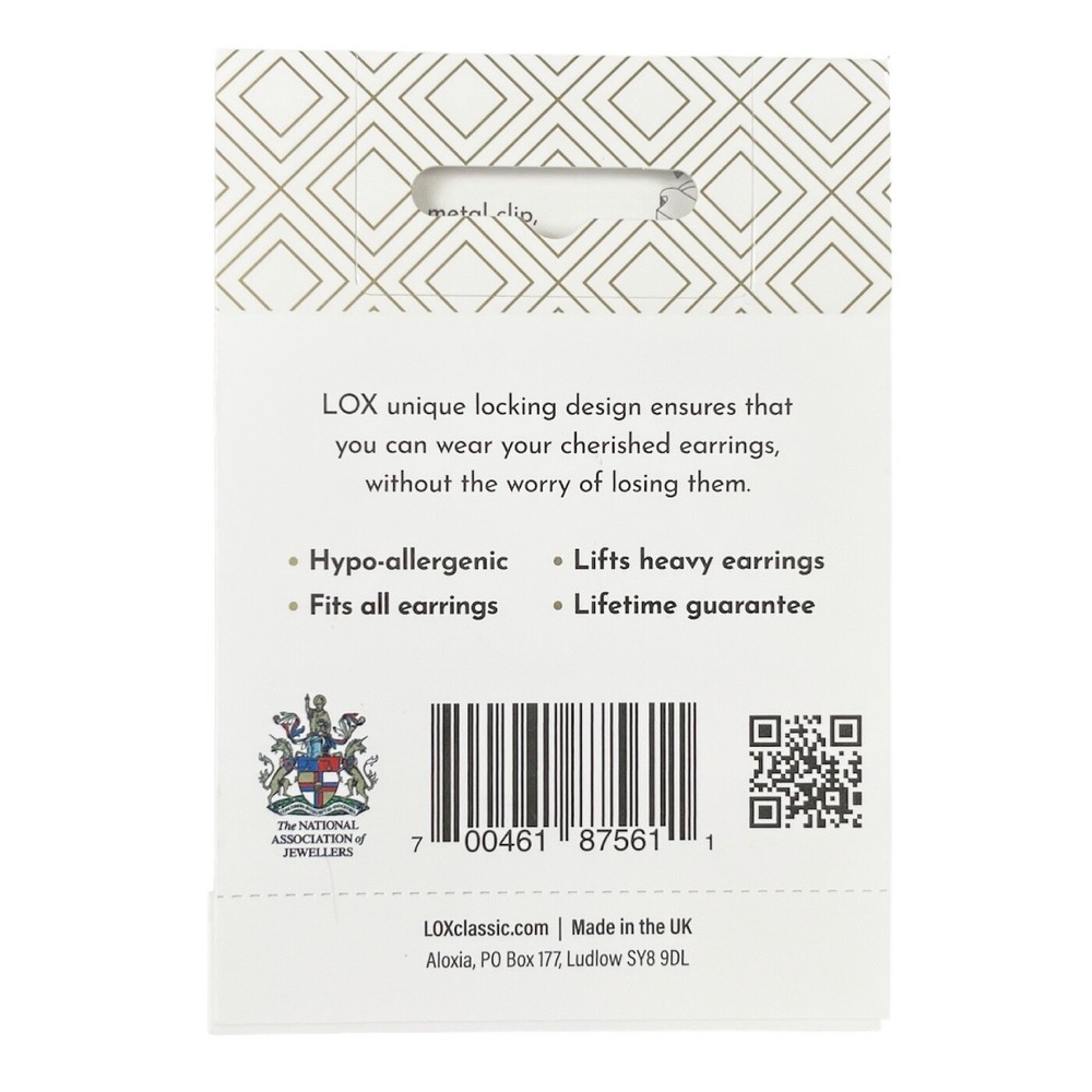 LOX classic locking earring backs yellow gold tone
