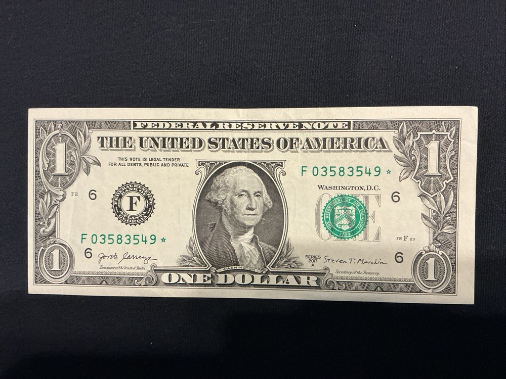 2017 $1 Misaligned Error Star Note, Cir / F03583549*