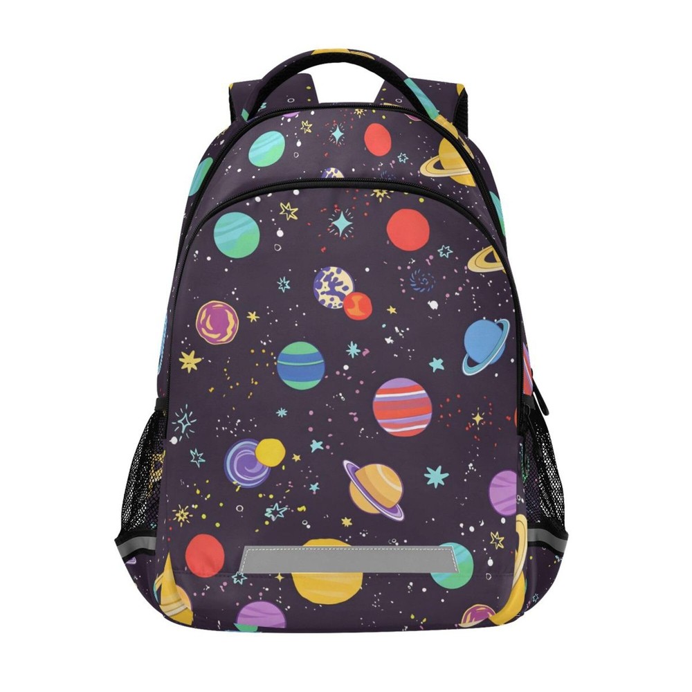 MNSRUU School Backpack with Chest Strap, Space Planets Printed Laptop Backpac...