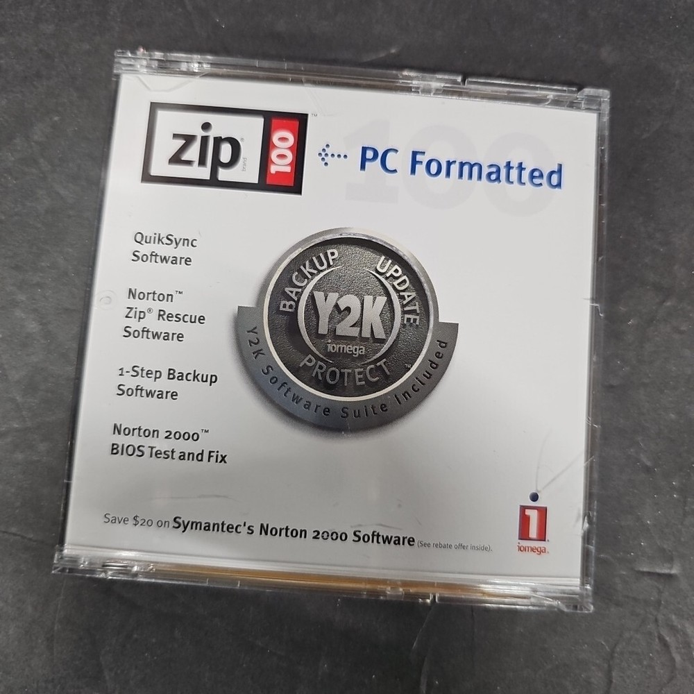 Iomega Zip Disk Formatted Y2K Norton 2000